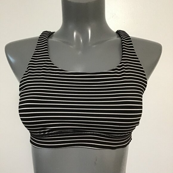 lululemon athletica Other - Lululemon Energy Bra Mod Stripe Black White Size 8